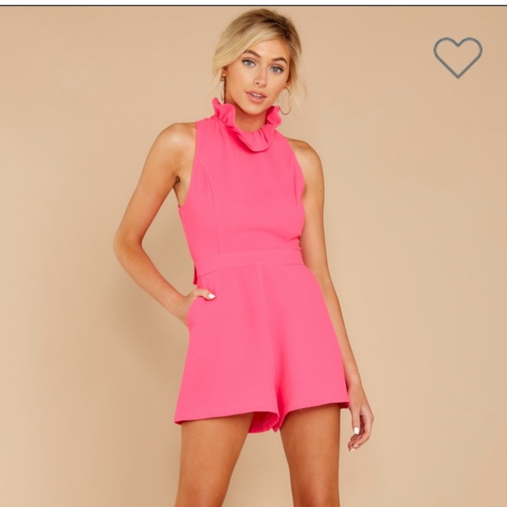 Stop For Nothing Neon Pink Romper